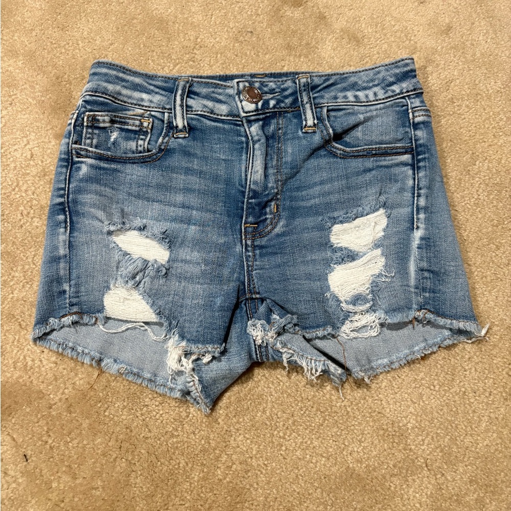 American Eagle Outfitters Ripped Blue Jean Shorts
